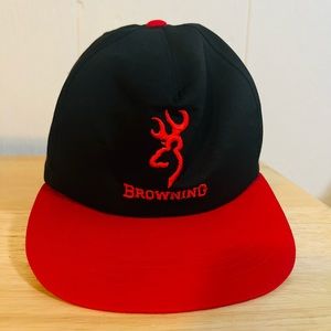 Vintage 1980s BROWNING Trucker STRAPBACK Baseball Hat Cap - Made in Korea